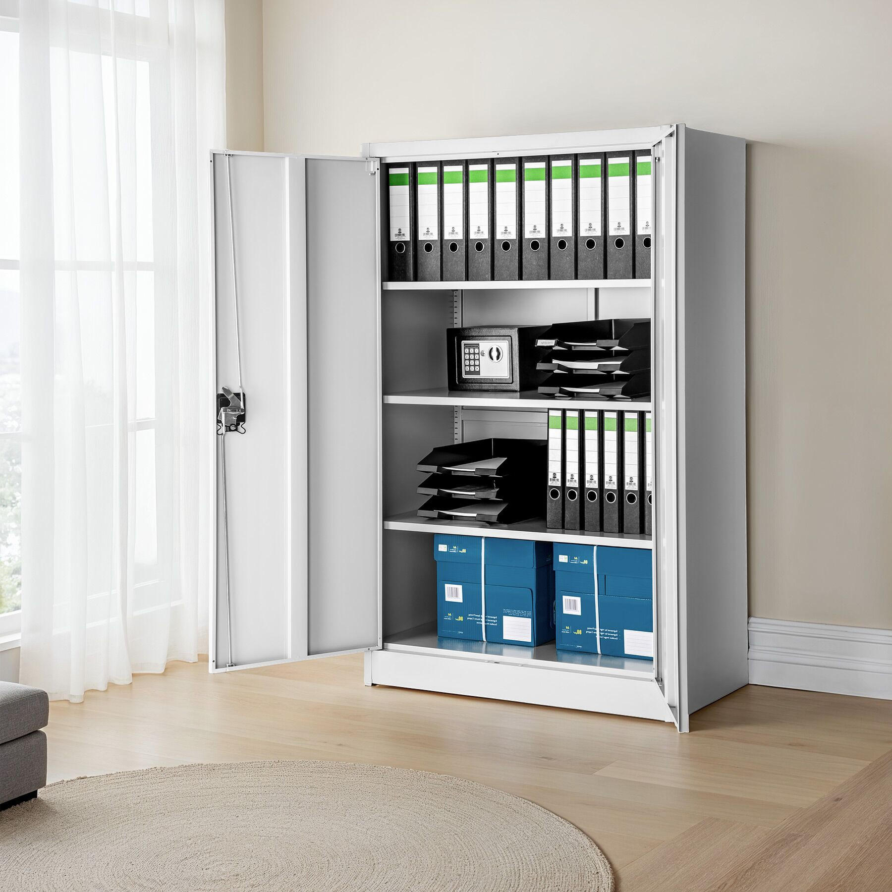 Thumbnail - tectake Aktenschrank, Grau, Metall, 90x140x40 cm, Arbeitszimmer, Aktenschränke