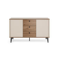 VITRINE AURO 04 140/81/40 cm in Kaschmir / Royal Nussbaum - Kaschmir/Nussbaumfarben, Holzwerkstoff (140/81/40cm) - Deine Möbel 24