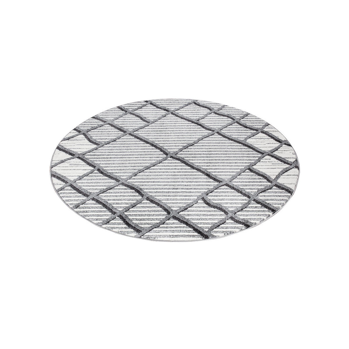 KURZFLOR-TEPPICH Young 965 Grau 160 cm Rund - Creme/Grau, Textil (160/160cm) - carpet city