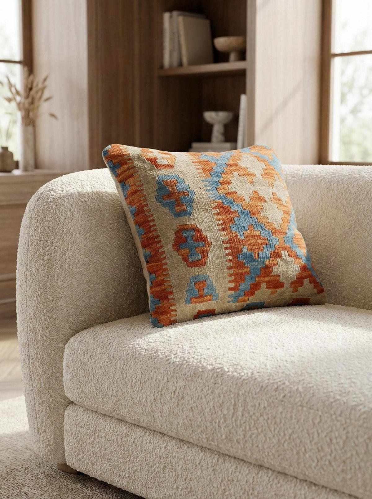KELIM-KISSEN Mehrfarbig 50/50 cm Schurwolle - Multicolor, Textil (50/50cm) - Looma