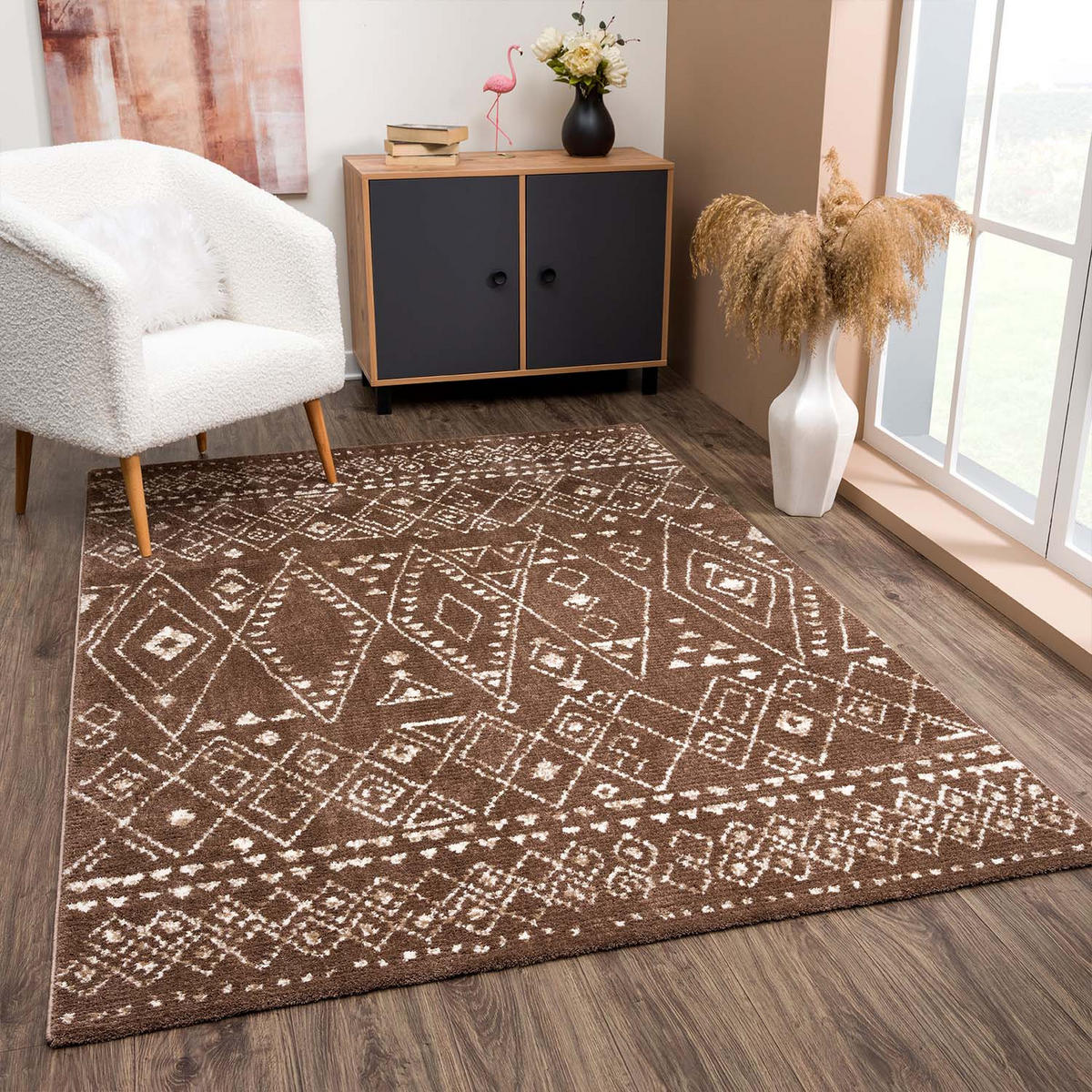 KURZFLOR-TEPPICH April 2292 Braun 120x170 cm - Braun, Textil (120/170cm) - carpet city
