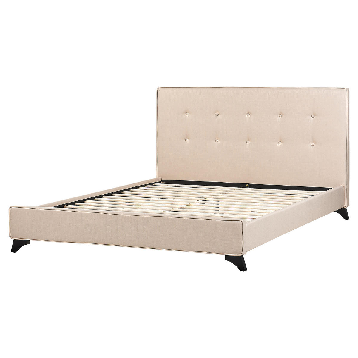 POLSTERBETT 160/200cm Beige Ambassador - Beige, Textil (160/200cm) - Beliani