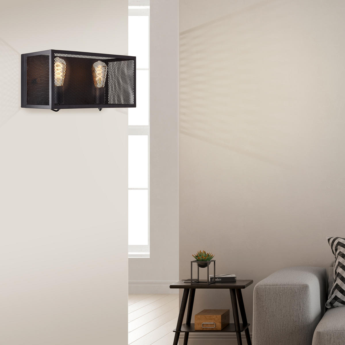 WANDLEUCHTE Maze 99732/86 - Schwarz, Metall (40/20/20cm) - Brilliant