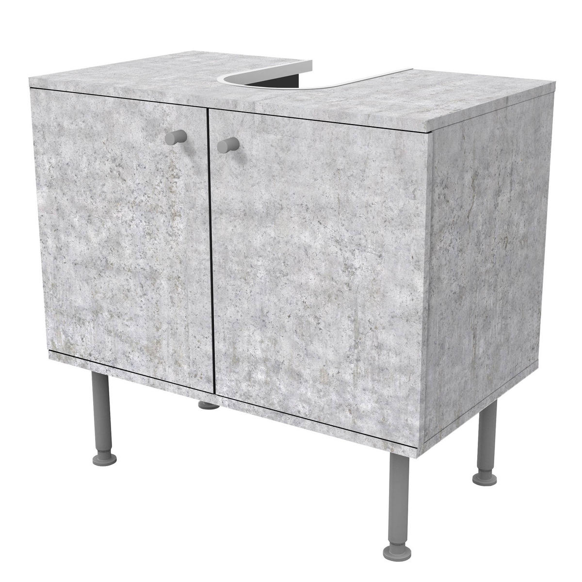 WASCHBECKENUNTERSCHRANK Beton Ciré Tapete 60/55/35 cm - Grau, Holzwerkstoff (60/55/35cm) - Bilderwelten