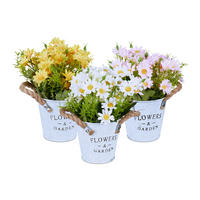 3XKUNSTBLUME - Multicolor, Textil/Metall (20cm) - Relaxdays