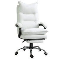 BÜROSTUHL DE-05094 Ergonomisch mit Fußstütze & Armlehnen Weiß - Weiß, Metall (72/130/66cm) - ComfortXL