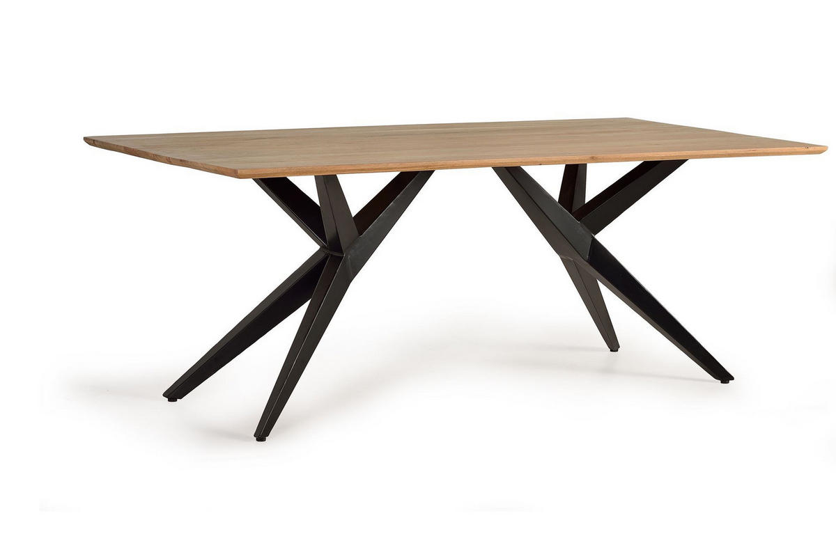 ESSTISCH aus Akazienholz und Metall - Braun, Holz (180/90/76cm) - Giner y Colomer