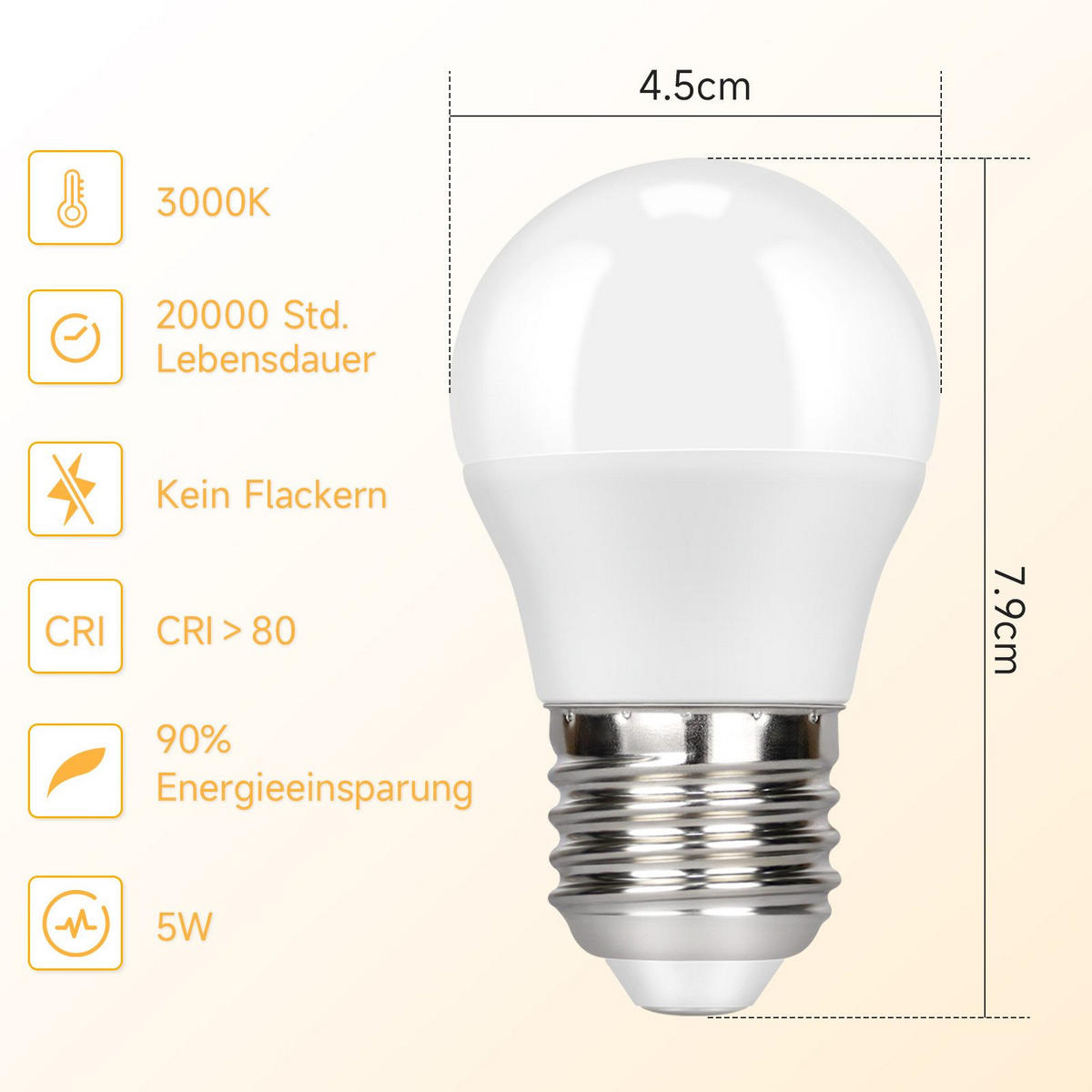 LEUCHTMITTEL Phosmorix 4.5/4.5/7.9 cm - Weiß, Kunststoff (4.5/7.9cm) - ZMH