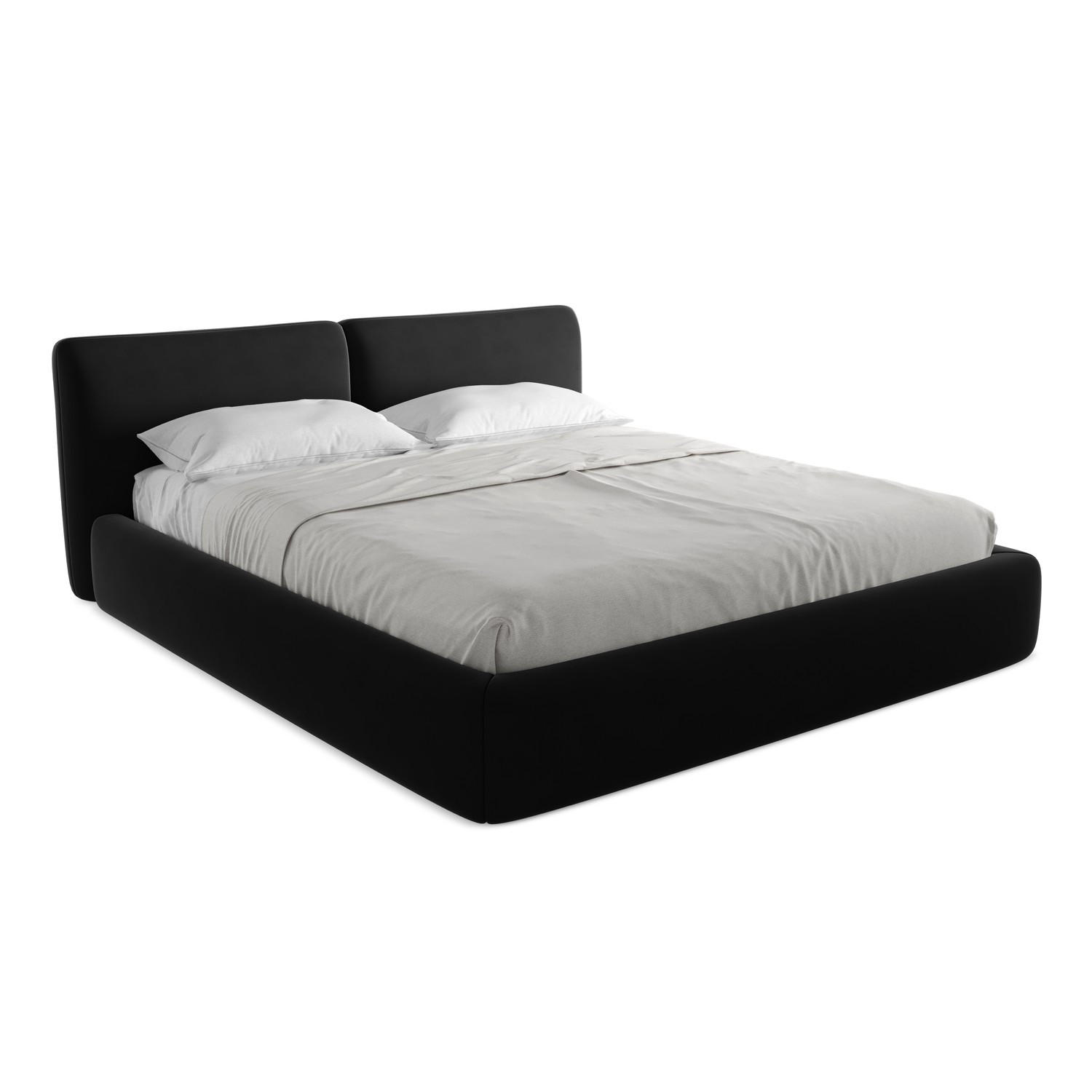 POLSTERBETT mit Bettkasten und Lattenrost 200x228 Schwarz - Schwarz, Kunststoff/Textil (180/200cm) - LaMiaSofa