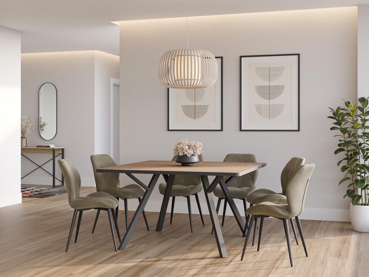 ESSZIMMERSTUHL Luna Grün 47/57/48 cm 4er-Set - Grün, Textil (57/48/47cm) - Calicosy