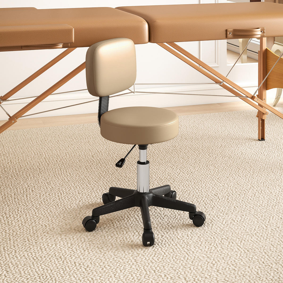 SALONHOCKER Kunstleder, Schaumstoff Braun - Hellbraun, Textil (35/84/35cm) - HOMCOM