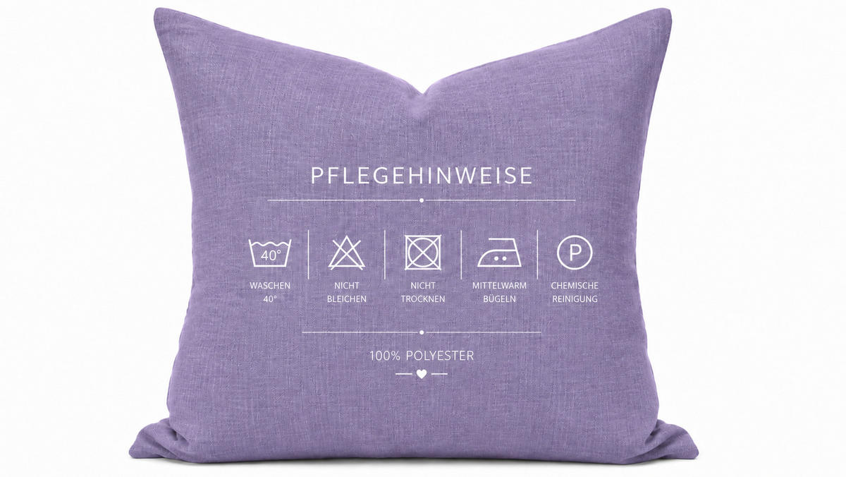 KISSENBEZUG Leinenoptik 60/60 cm Flieder - Flieder, Textil (60/60cm) - TiborTex