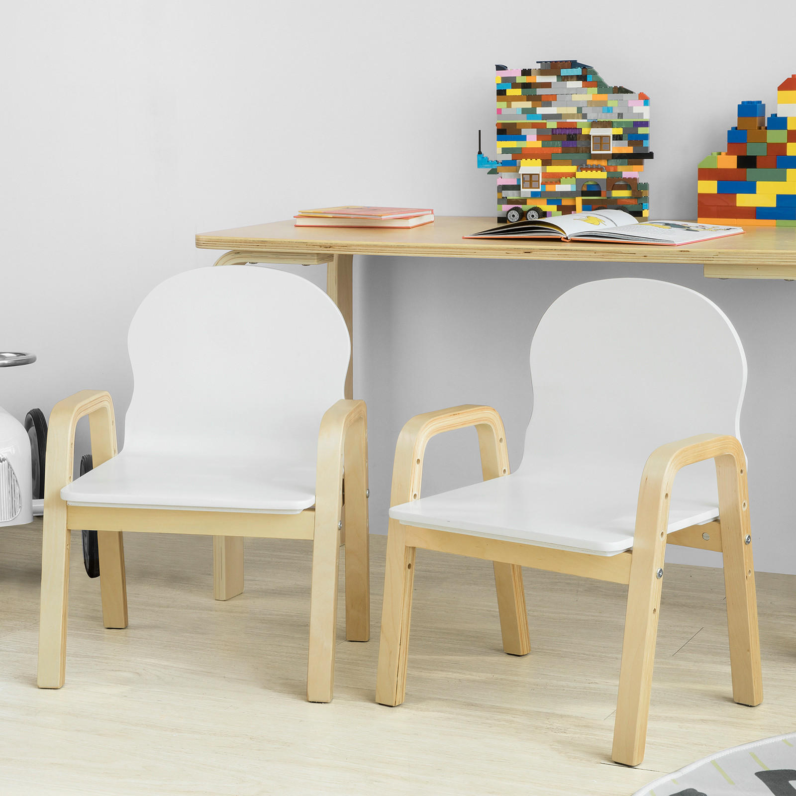 KINDERSTUHL 2er-Set - Weiß, Holz/Holzwerkstoff (40/53/32cm) - SoBuy
