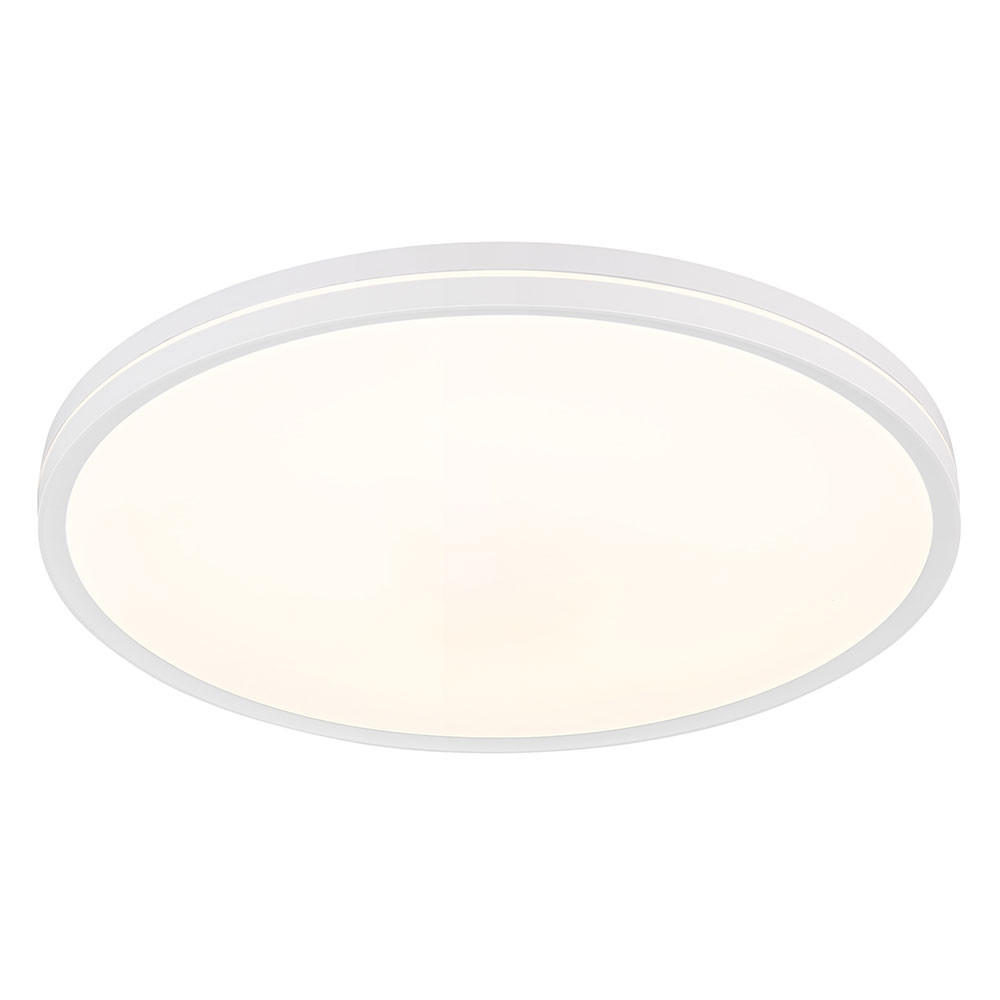 DECKENLEUCHTE DWAIN, WEISS, LED, DIMMBAR - Weiß, Kunststoff (37/37/7cm) - Globo Lighting