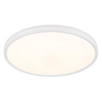 DECKENLEUCHTE DWAIN, WEISS, LED, DIMMBAR - Weiß, Kunststoff (37/37/7cm) - Globo Lighting