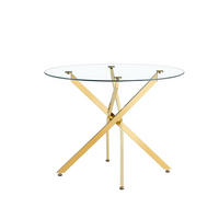 ESSTISCH Transparent/Goldfarben Ø 88/75 cm - Goldfarben, Holz (88/88/75cm) - PANGIVO