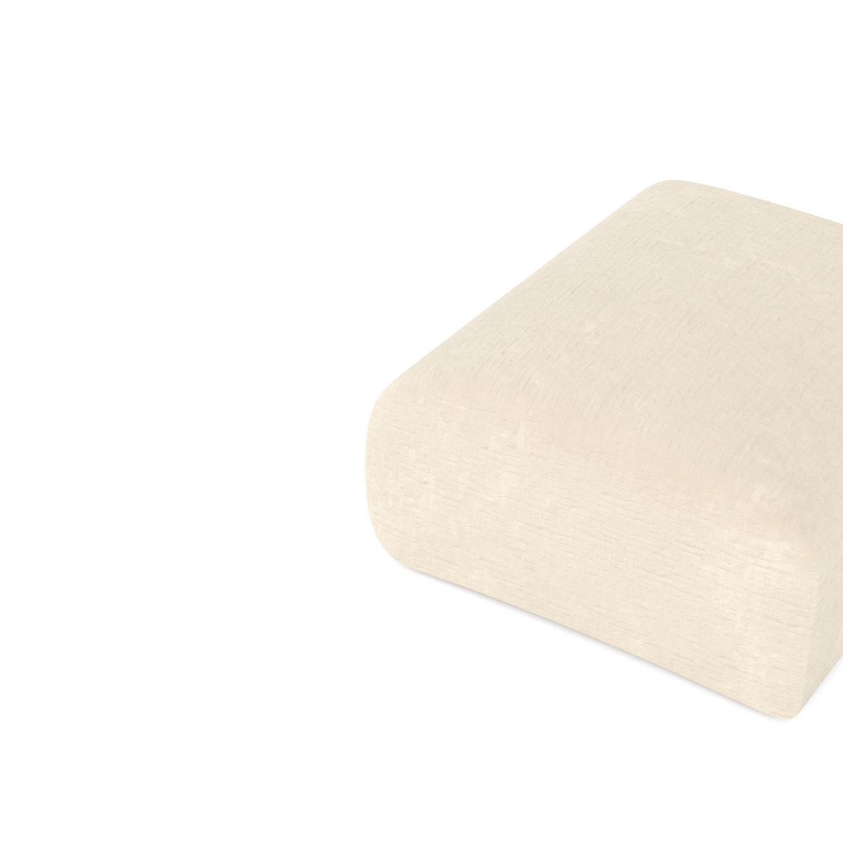 HOCKER Texturierter Samt Creme 75cm - Creme, Textil (75/45/75cm) - Sia Home