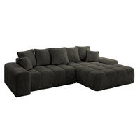 ECKSOFA Ottomane Rechts ENSI-L - 267x164x88 cm Schwarz - Schwarz, Holzwerkstoff/Kunststoff (164/267cm) - ALTDECOR