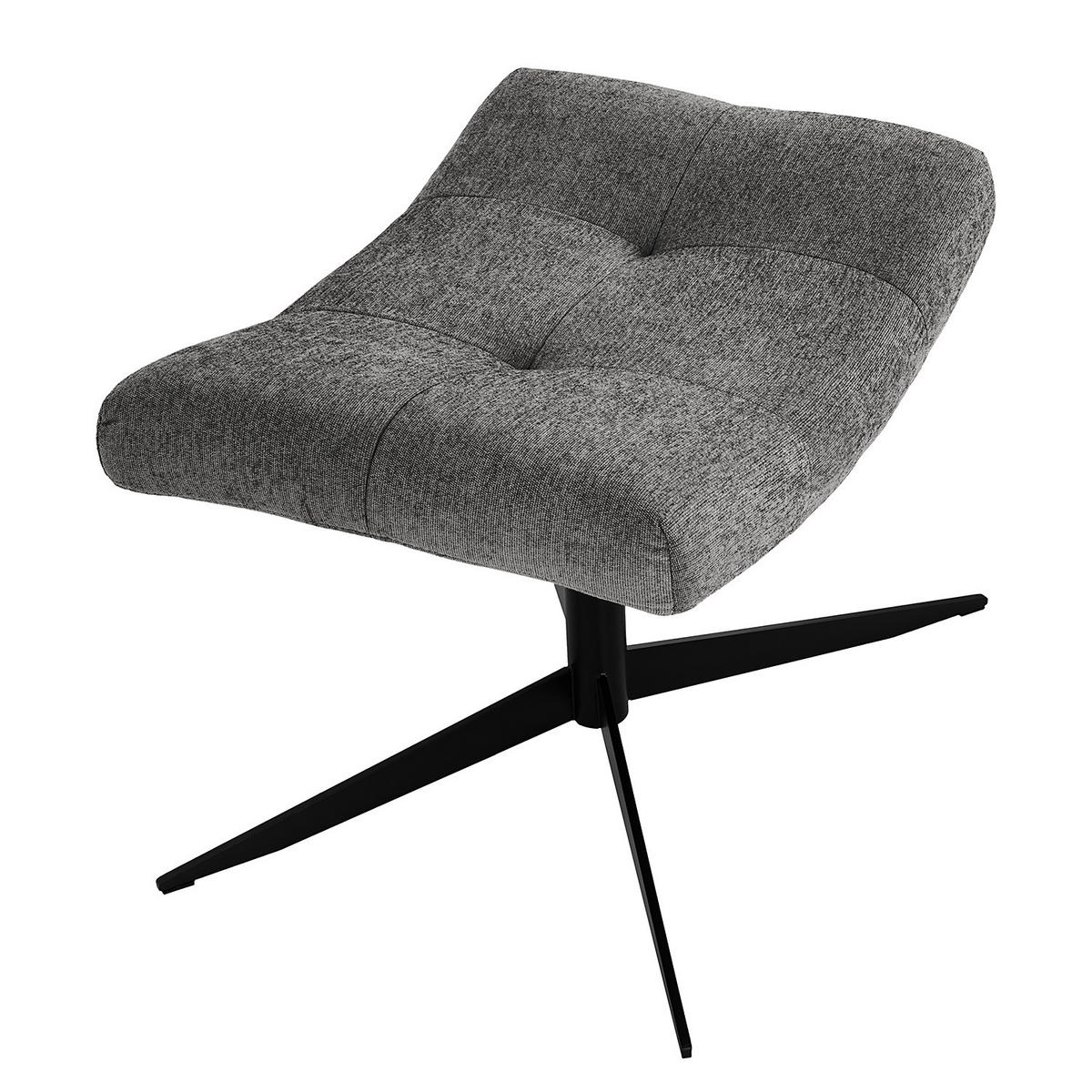 POLSTERHOCKER - Schwarz/Grau, Textil/Metall (67/47/50cm) - home24