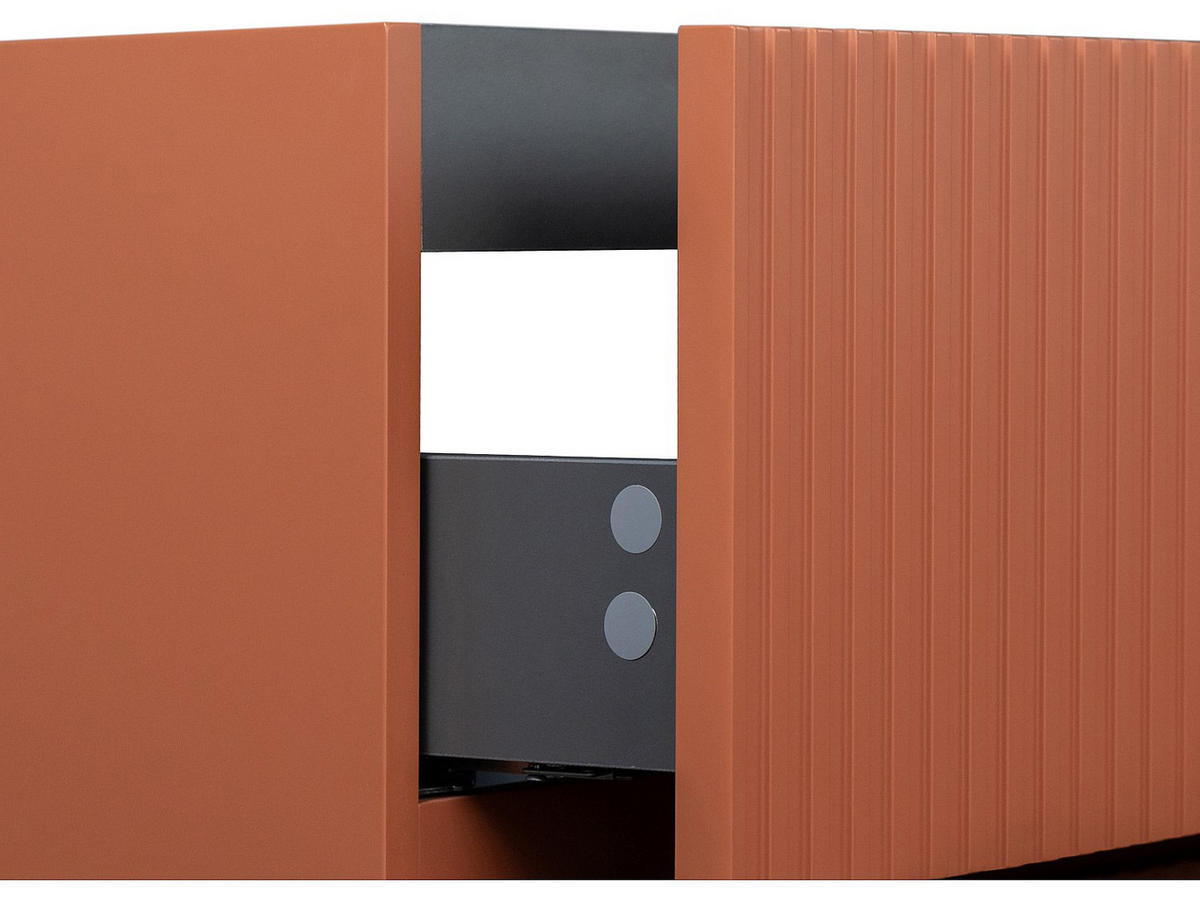 EINZELWASCHTISCH - 80cm x 45.5cm - MDF - terracotta - PAVANI - Braun, Holz (80/55/45.5cm) - Vente-Unique