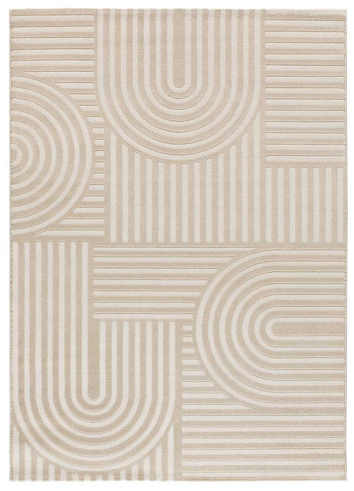 WEBTEPPICH mit geometrischem Muster Weiß Geprägt Zen 160/230 cm - Weiß, Naturmaterialien/Textil (160/230cm) - Atticgo