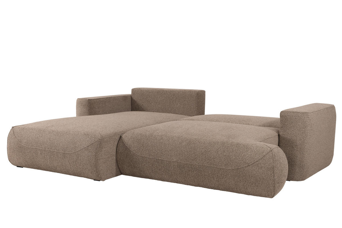 ECKSOFA LUNA mit Bettkasten und Schlaffunktion, Braun - Braun, Textil (195/271cm) - KS Home Concept