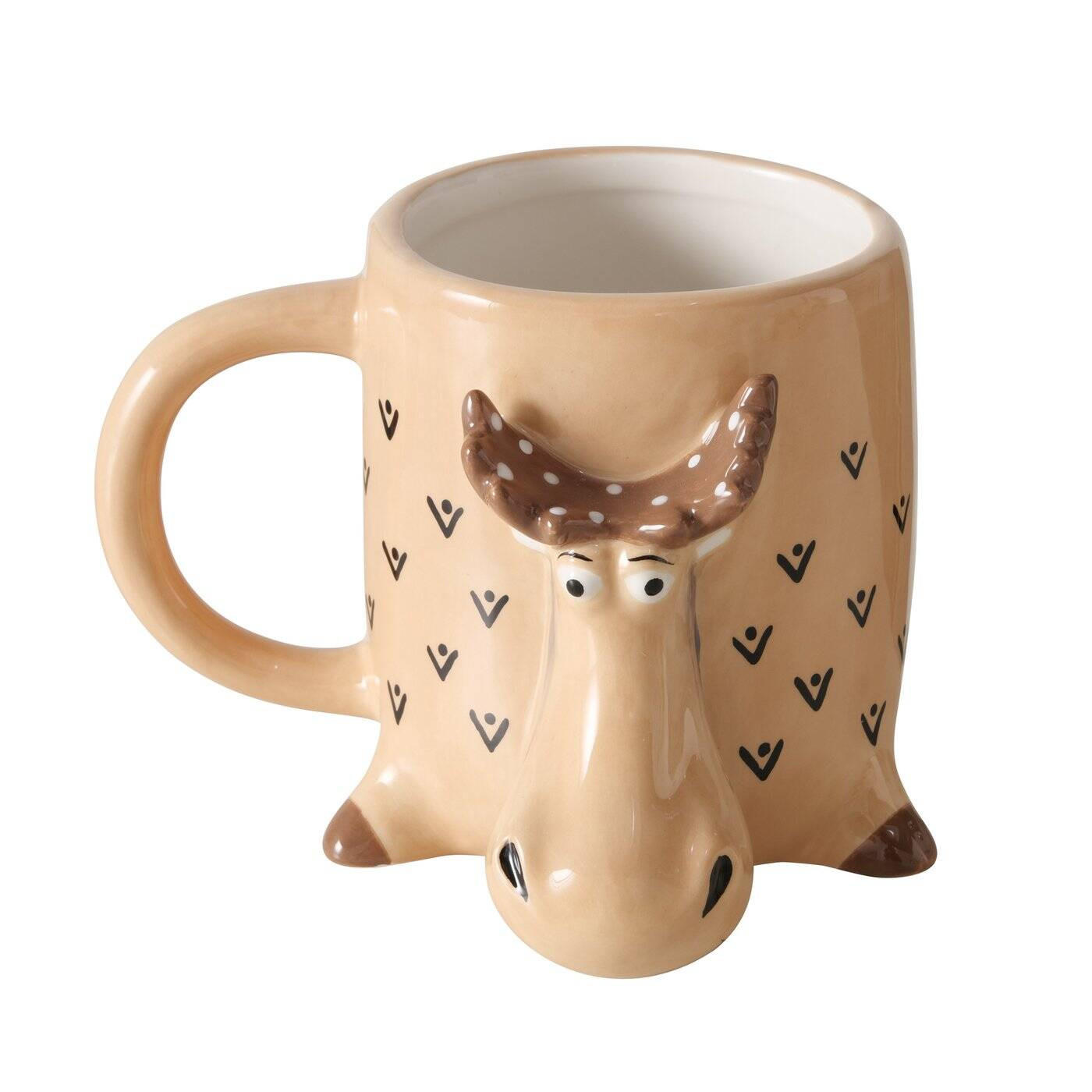 BECHER Elch Moosy 440 ml - Beige, Stein (440L) - Boltze Home