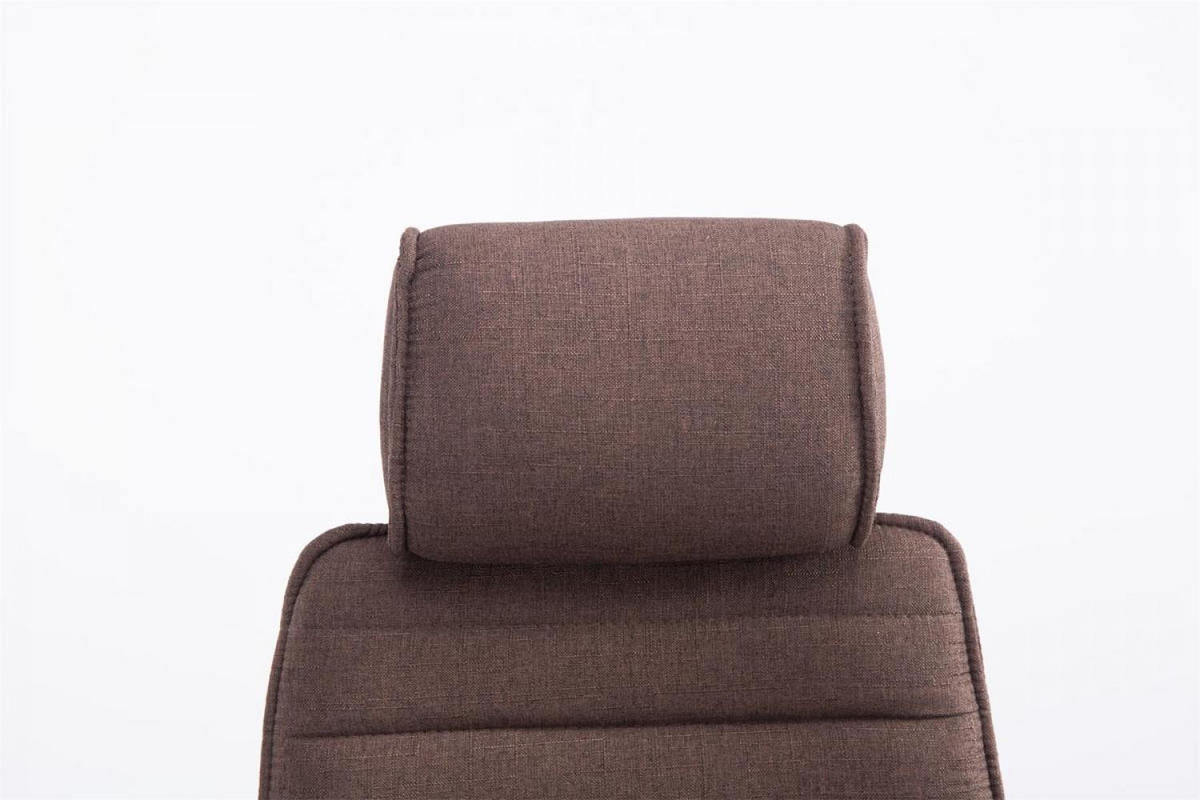 CHEFSESSEL Stoff braun - Chromfarben/Braun, Textil/Metall (60/117/67cm) - CLP