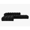 ECKSOFA modular links Lupine aus Samt schwarz 5 Sitzplätze - Schwarz, Textil (177/299cm) - Micadoni