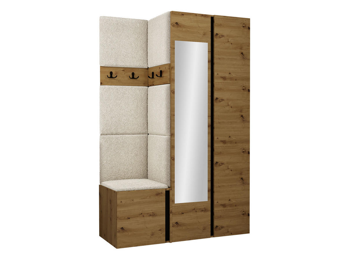 GARDEROBEN-SET Orion XXVI - Creme/Eiche Artisan, Holzwerkstoff/Kunststoff (116/186/46cm) - MIRJAN24
