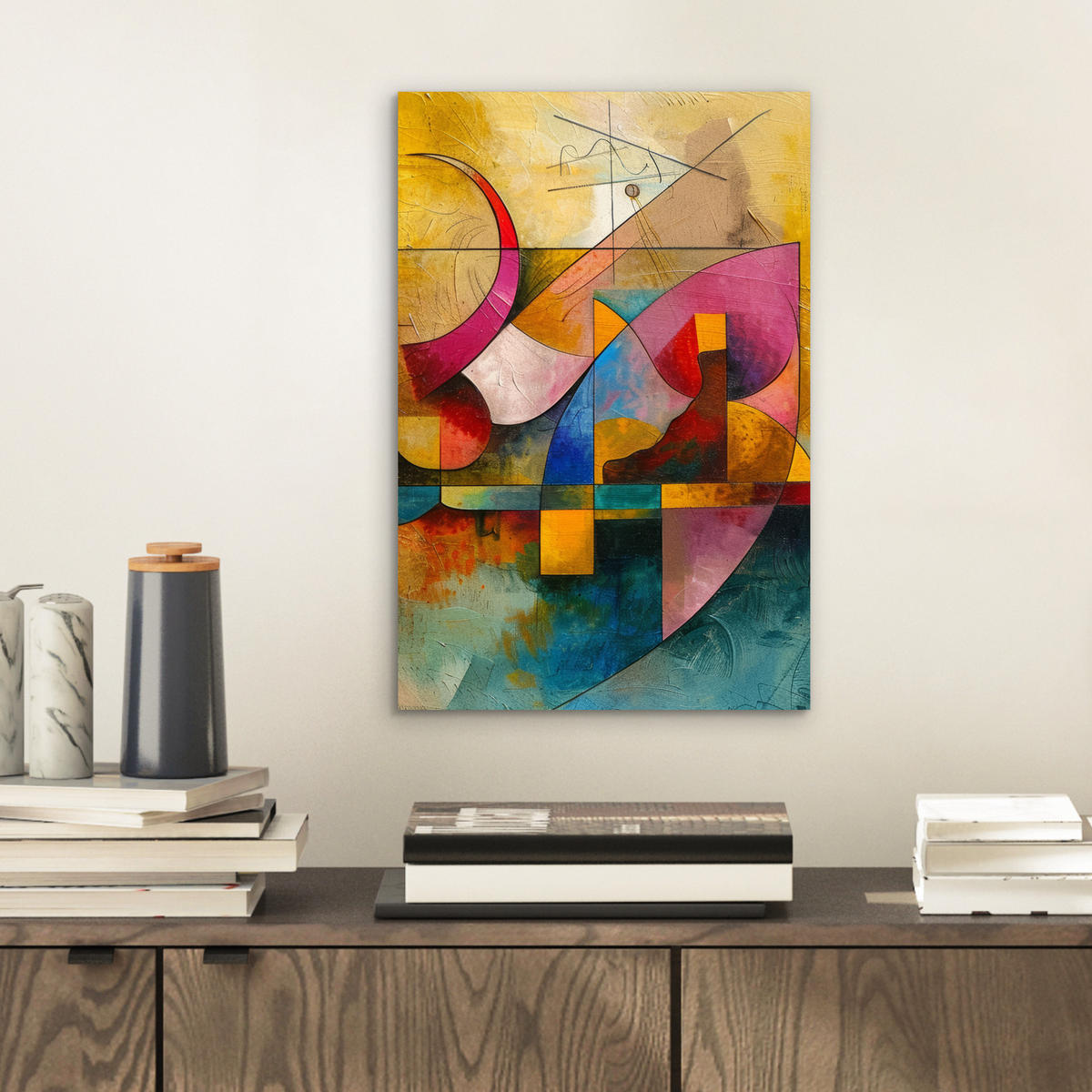 KOVOVÝ OBRAZ Umenie - abstraktné - moderné 20x30 cm - žltá, kov (20/30cm) - MuchoWow