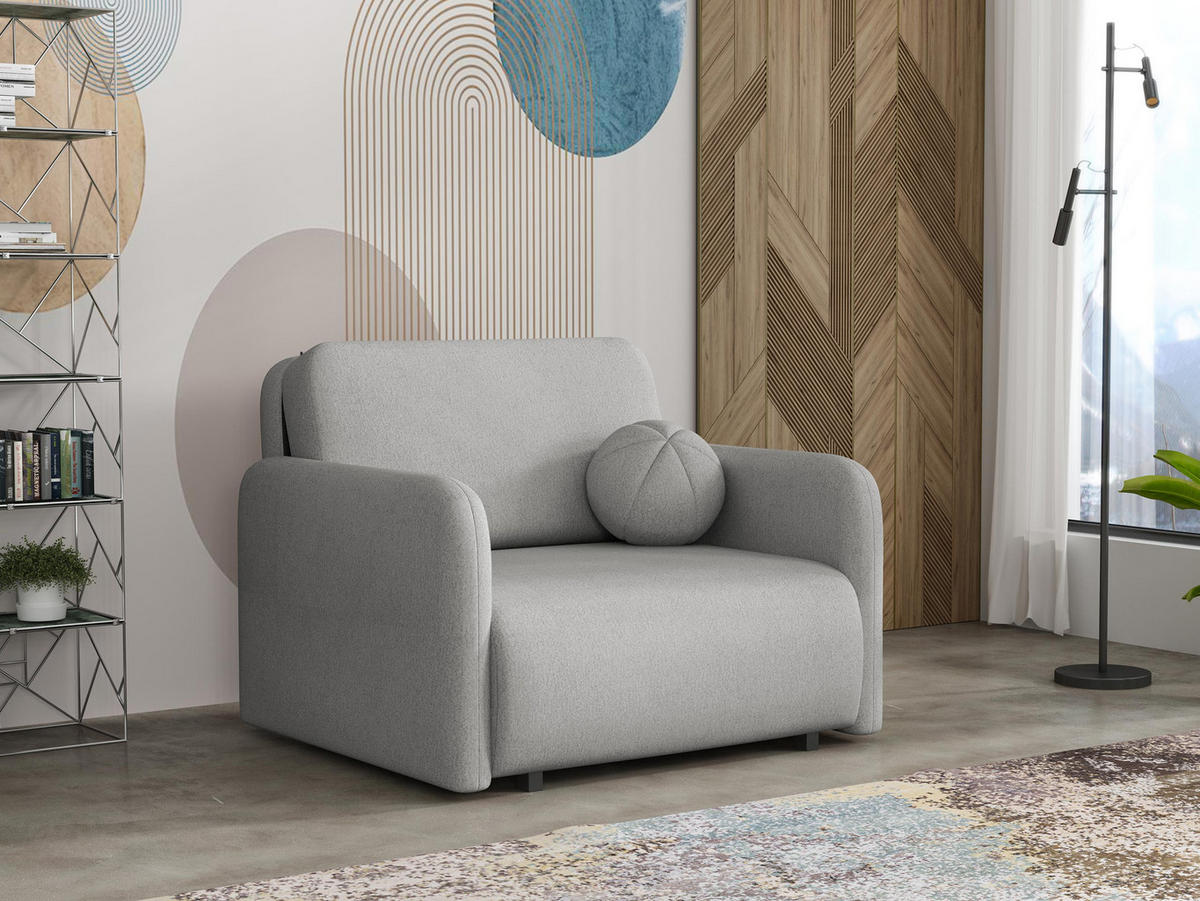 SCHLAFSOFA Viva Sun I - Hellgrau/Schwarz, Holz/Textil (100/85/103cm) - MIRJAN24