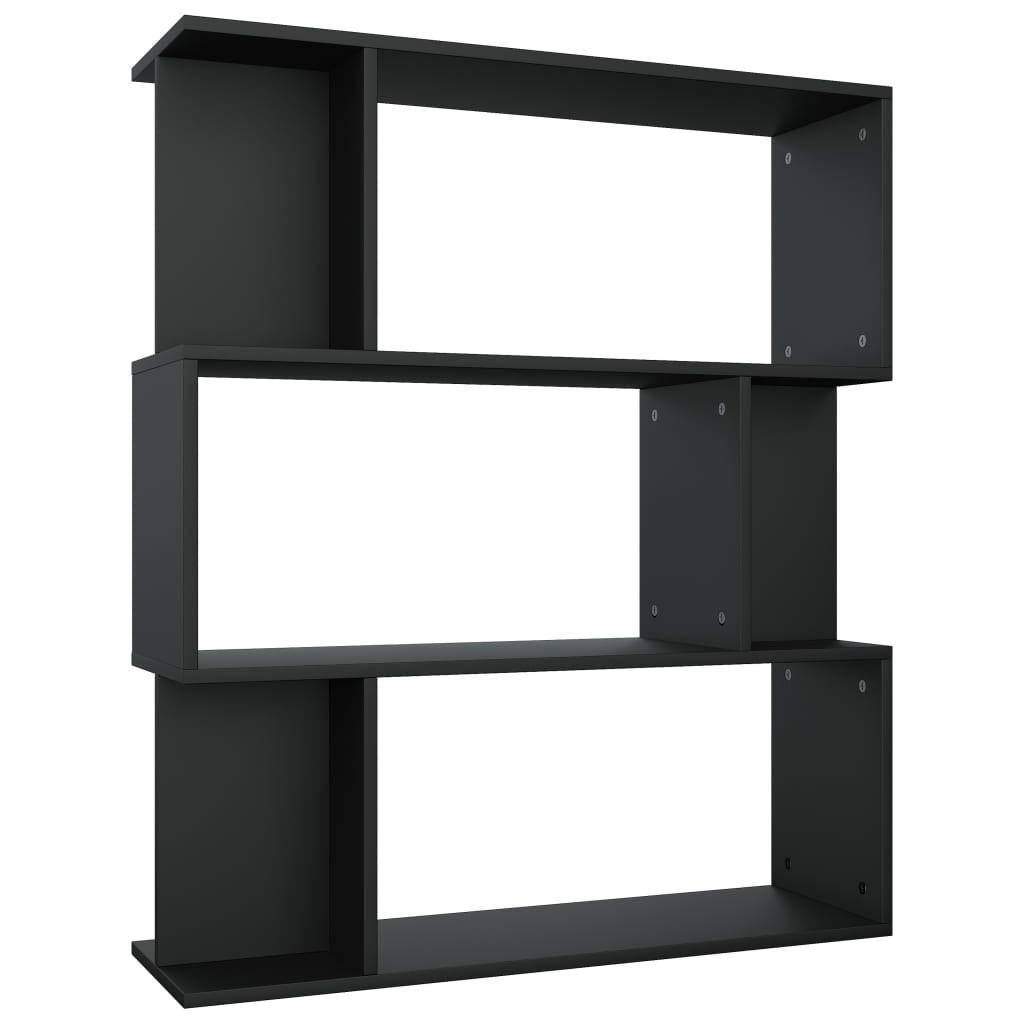 BÜCHERREGAL mit 3 Ebenen 80/24/96 cm aus Holzwerkstoff Schwarz - Schwarz, Holz (80/96/24cm) - vidaXL