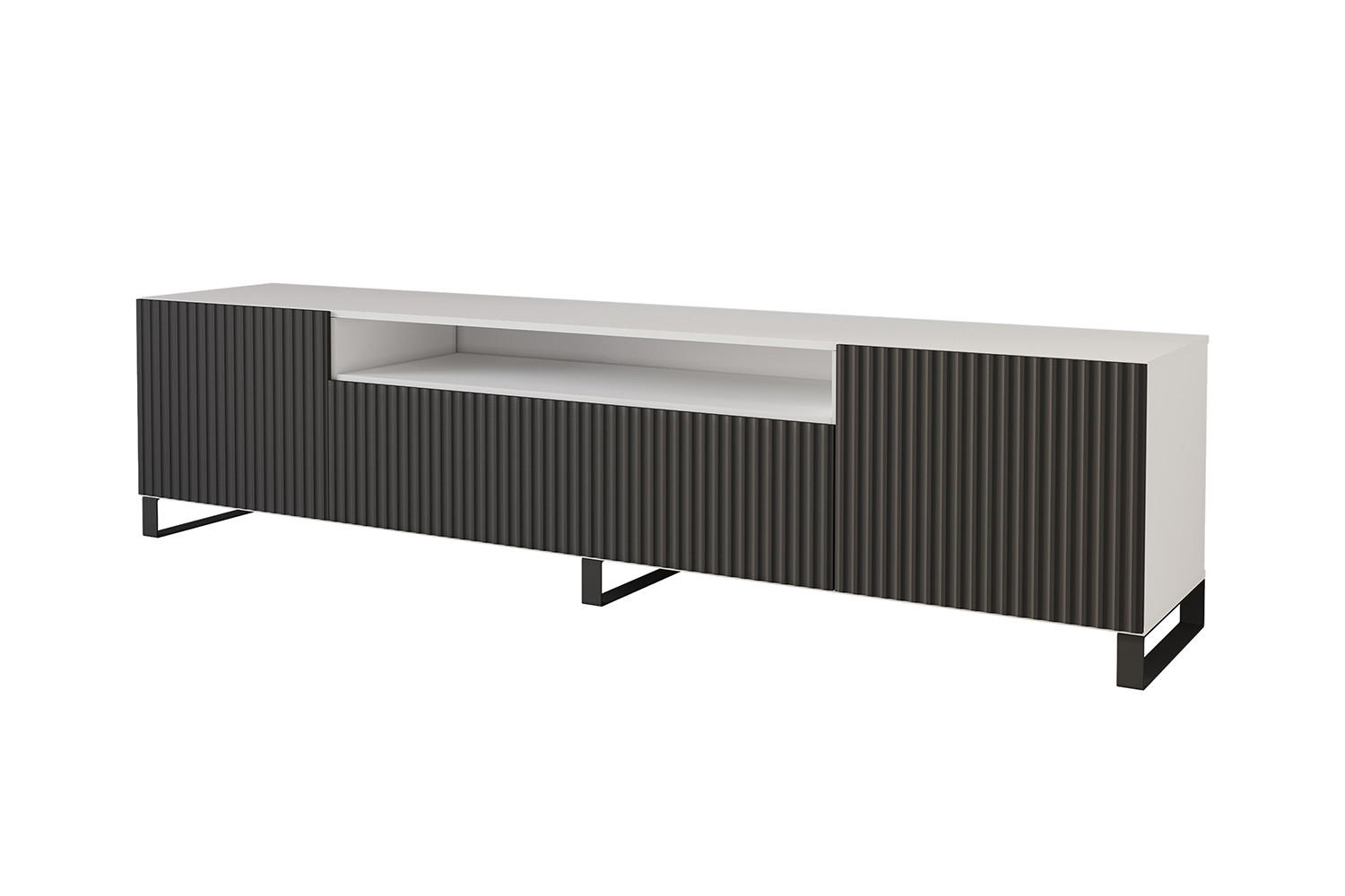 ALTDECOR NÍZKÁ komoda NOA-2-S 200 x 53 x 41 cm – bílá / černá