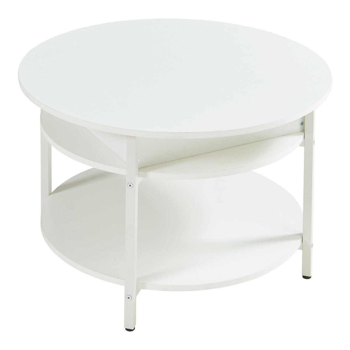 COUCHTISCH Kandas 70/49 cm - Weiß, Holzwerkstoff/Metall (70/70/49cm) - [en.casa]