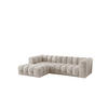 ECKSOFA L-form BALOO L, Chenille-Stoff Arena, Ecru, Links - Ecru, Holz (280/193cm) - Kaiser Möbel
