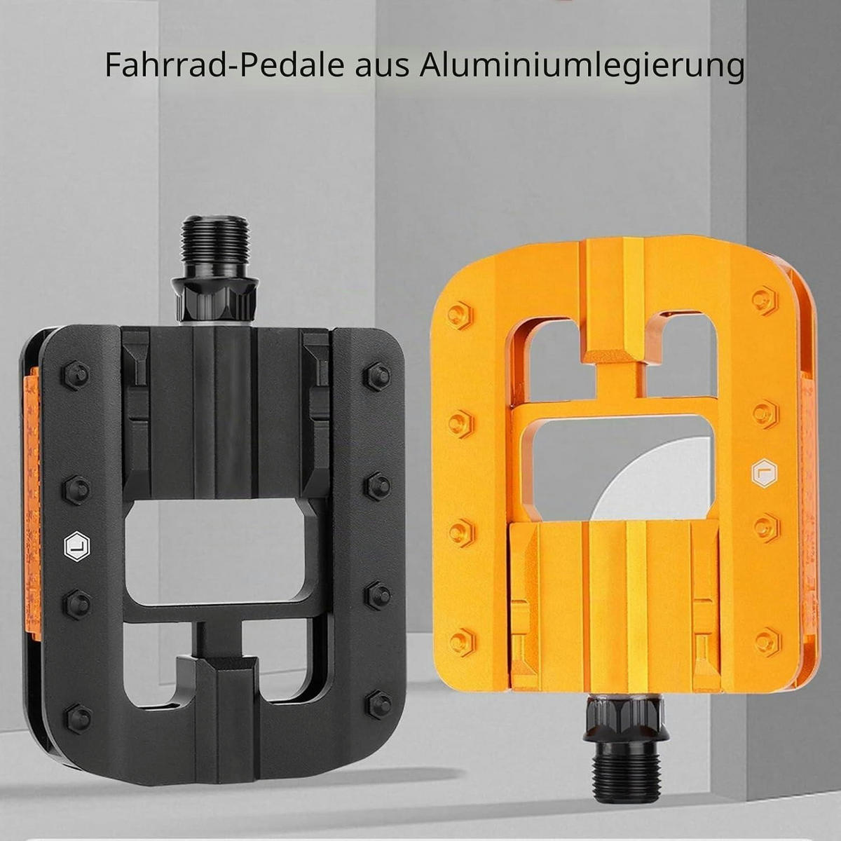 FAHRRADPEDALE Aluminiumlegierung klappbar rutschfest - Schwarz, Metall (9/3/10cm)