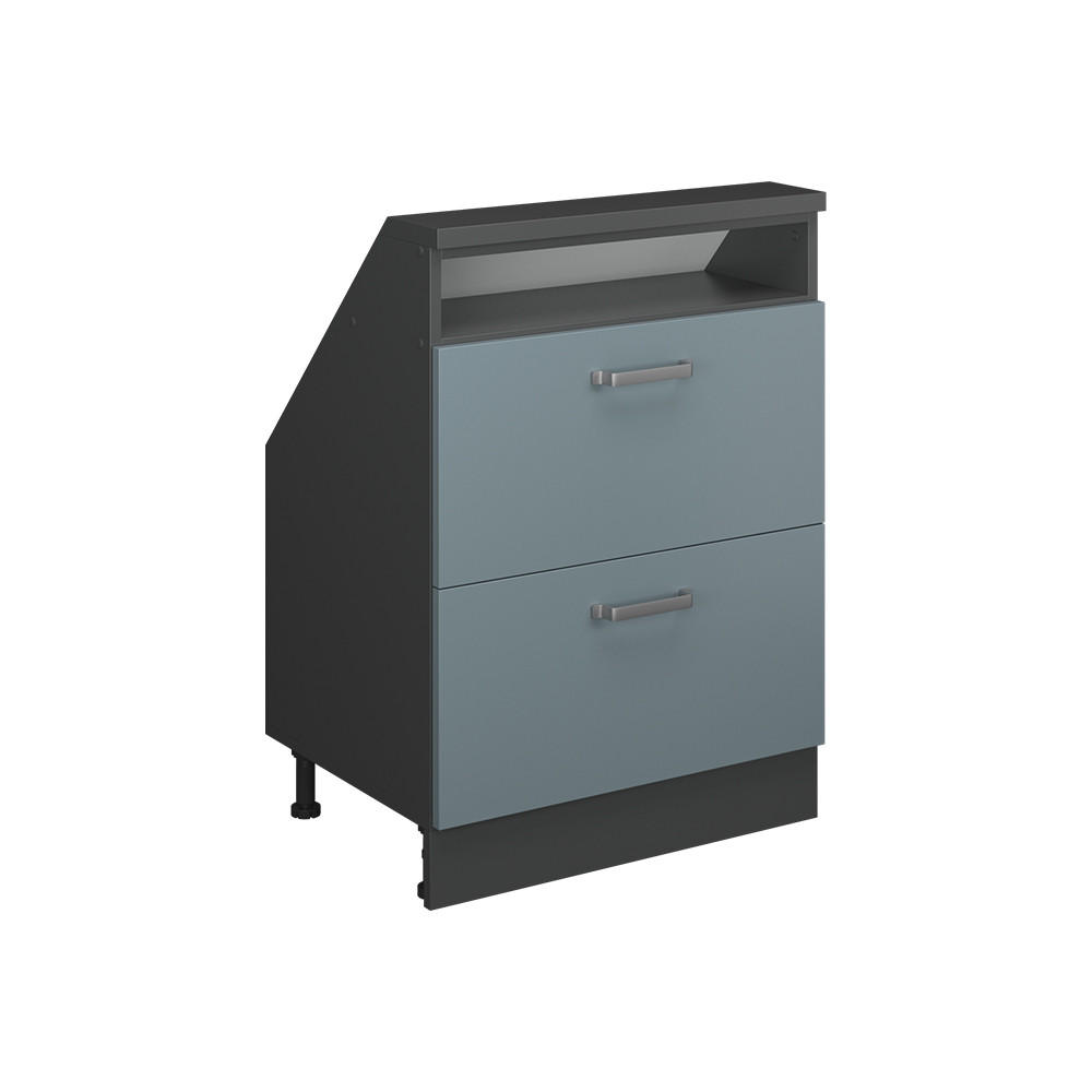 Vicco Dachschrägenschrank Blaugrau, Anthrazit 60x83.8x46 cm