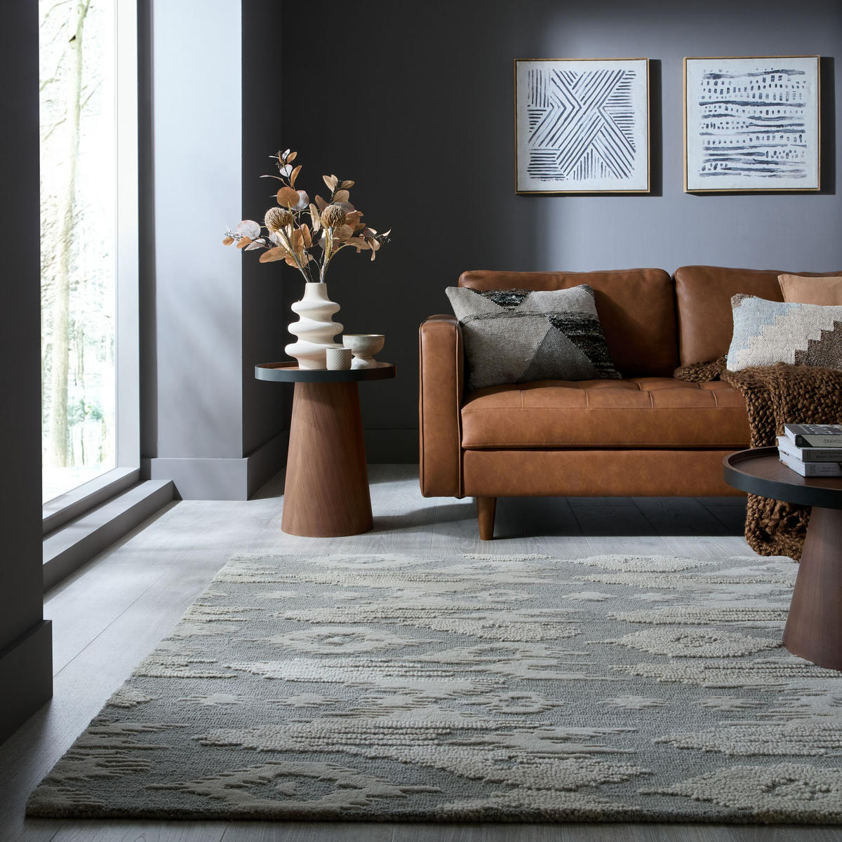 WOLLTEPPICH Ethno Ikat, Wohnzimmer Blau Rechteckig 160x230 - Blau, Textil (160/230cm) - KADIMA DESIGN