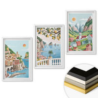 WANDBILDER 3er-Set - 40x60 cm Weißer Rahmen - Landschaften, Meer, Zitrusfrüchte - Weiß, Kunststoff (40/60cm) - ArtPrintCave