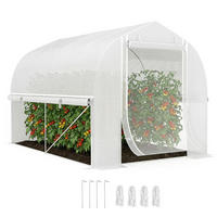 POLYTUNNEL-GEWÄCHSHAUS DE-05708 Aufrollbare Seitenwände, UV-beständig Weiß - Weiß, Kunststoff/Metall (200/200/300cm) - ComfortXL