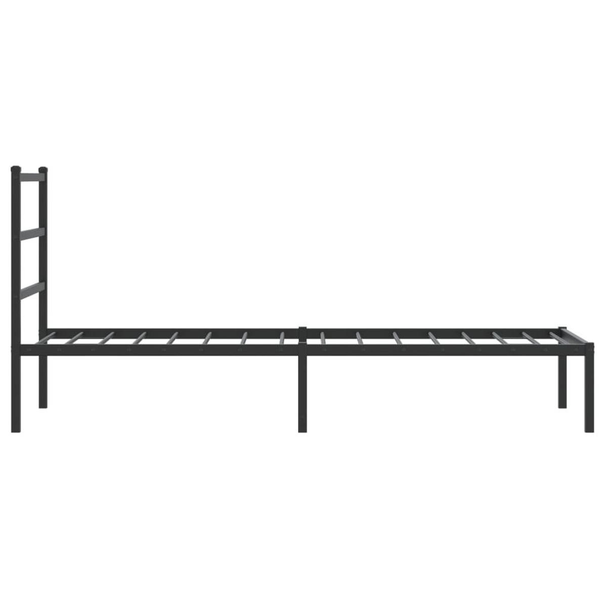 BETTGESTELL Mit Kopfteil Metall Schwarz 80/200 Cm - Schwarz, Metall (80/200cm) - vidaXL