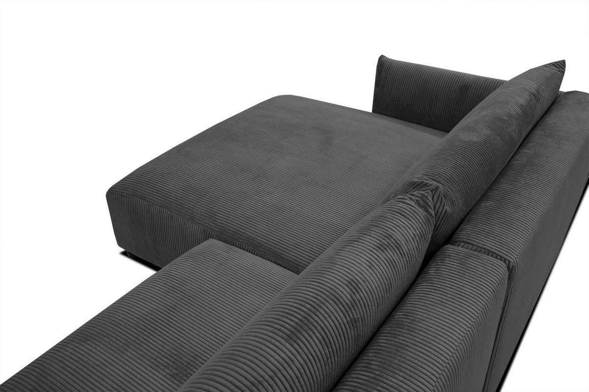 ECKSOFA TAUER 5-Sitzer, dunkelgrau - Dunkelgrau/Schwarz, Holzwerkstoff/Kunststoff (174/292cm) - Courtois Laville