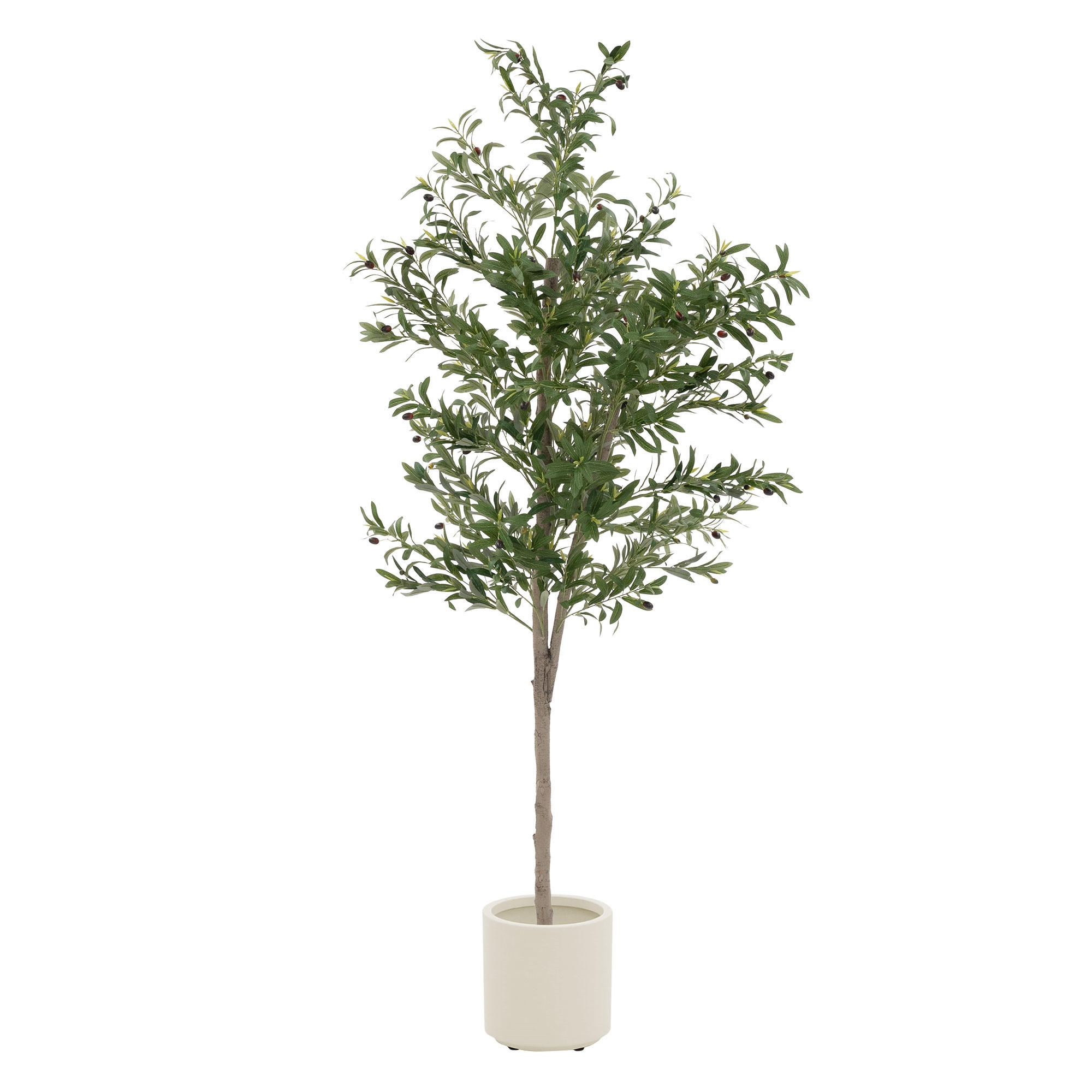 KUNSTPFLANZE Olive - Anthrazit/Grün, Holz/Kunststoff (210cm) - ML-DESIGN