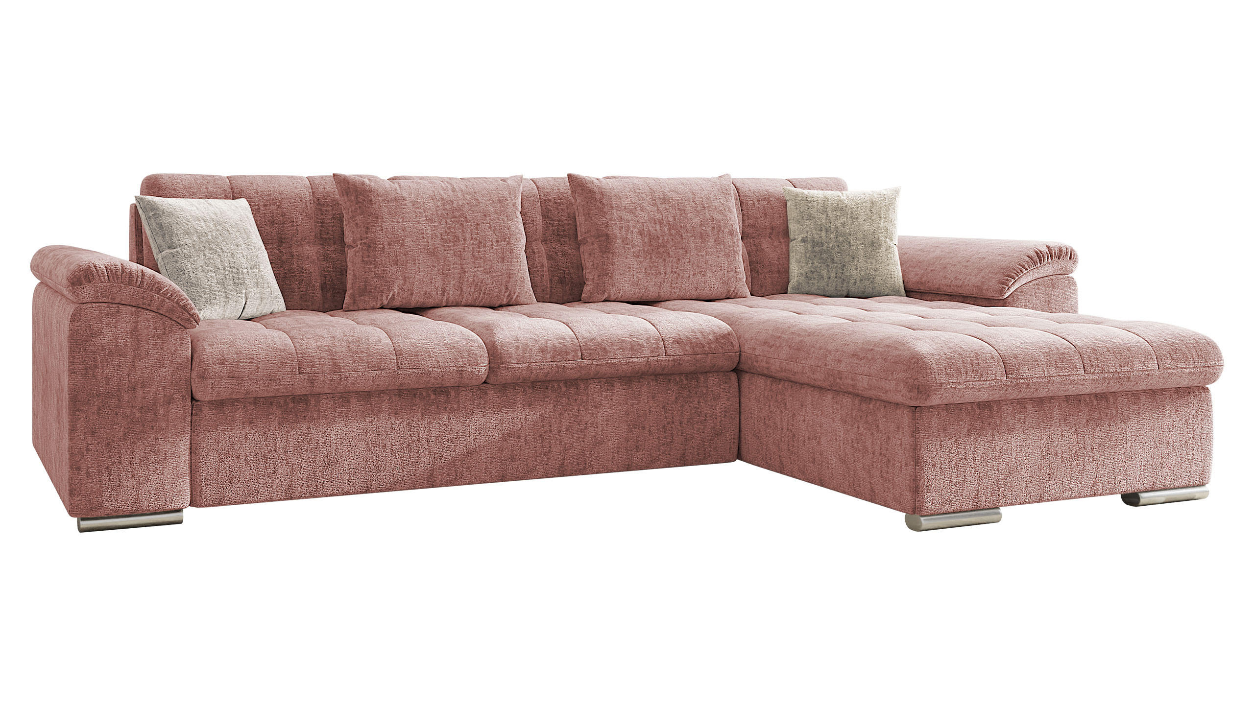 ECKSOFA Diana Premium, Seite: Rechts - Rosa, Holz/Textil (280/160cm) - MIRJAN24