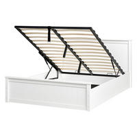 BETT mit Stauraum 140/200 Kiefernholz Weiß Lambres - Weiß, Holz (140/200cm) - Beliani