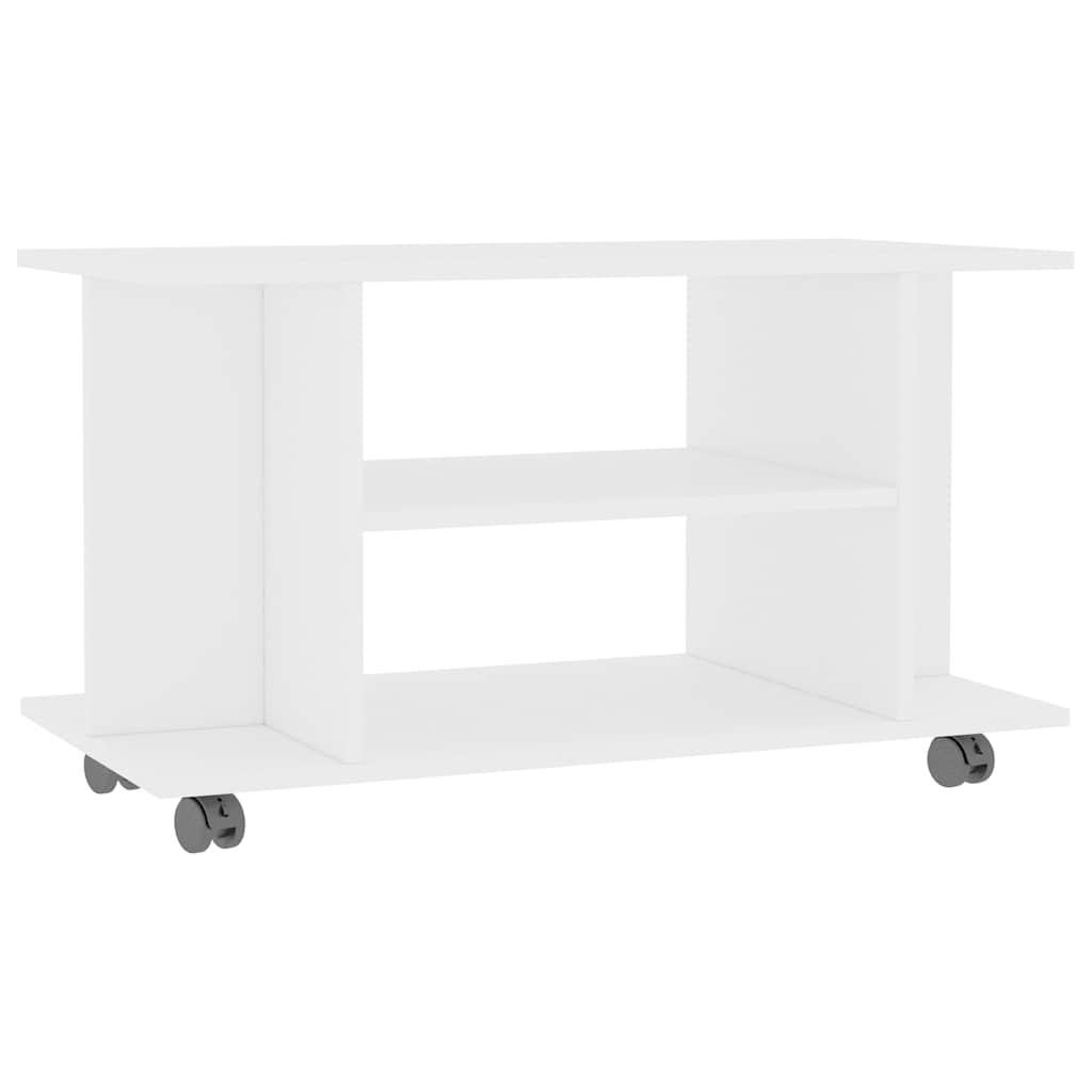 TV-SCHRANK Mit Rollen Weiss 80/40/45 Cm Holzwerkstoff - Weiß, Holzwerkstoff (40/45/80cm) - vidaXL