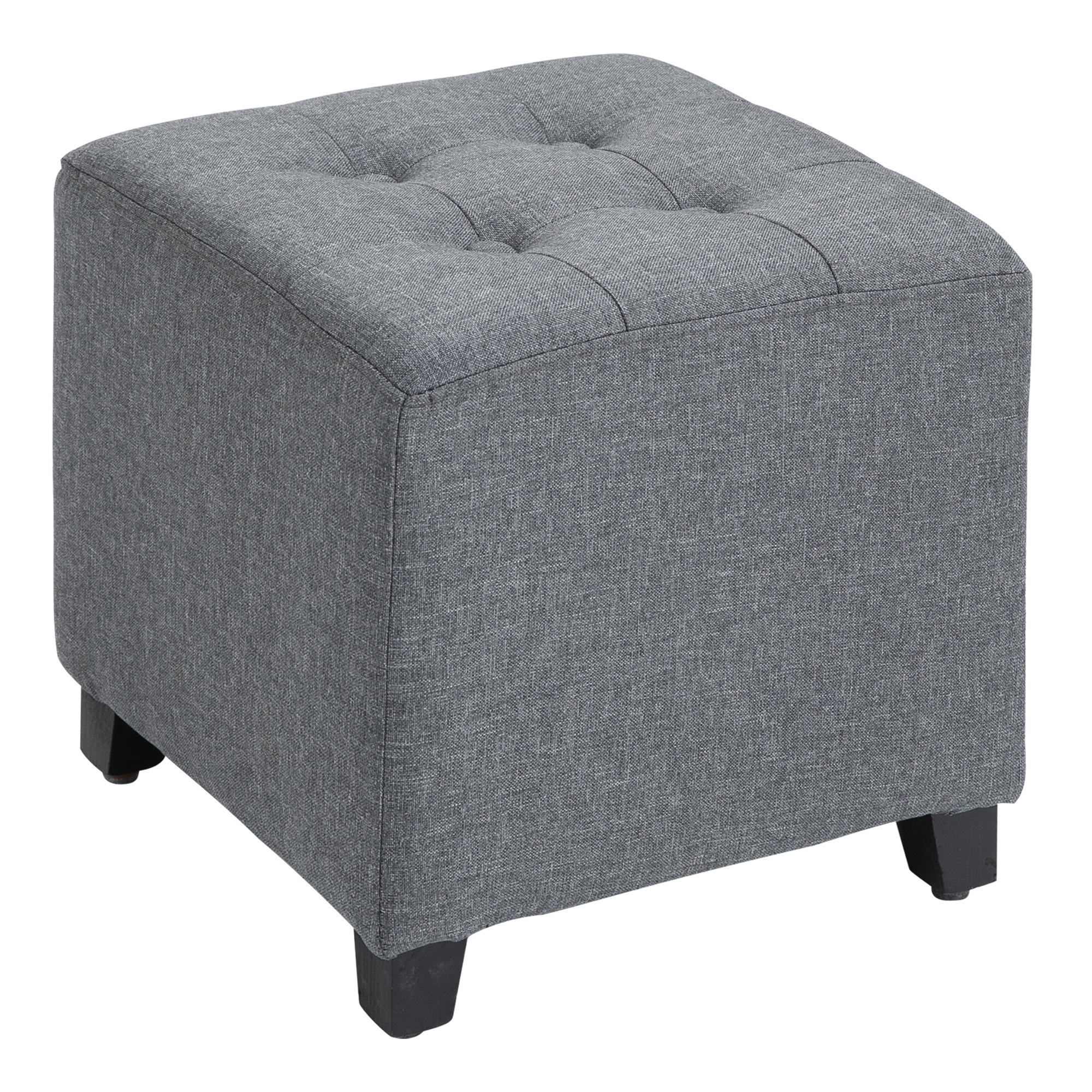 FUSSHOCKER, Sitzhocker, Ottomane, Grau - Grau, Kunststoff (35/35/35cm) - HOMCOM