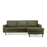 ECKSOFA-RECHTS INVIA mit Armlehnen vintage, Lederoptik-Stoff, grün - Schwarz/Grün, Textil (234/160cm) - KONSIMO®
