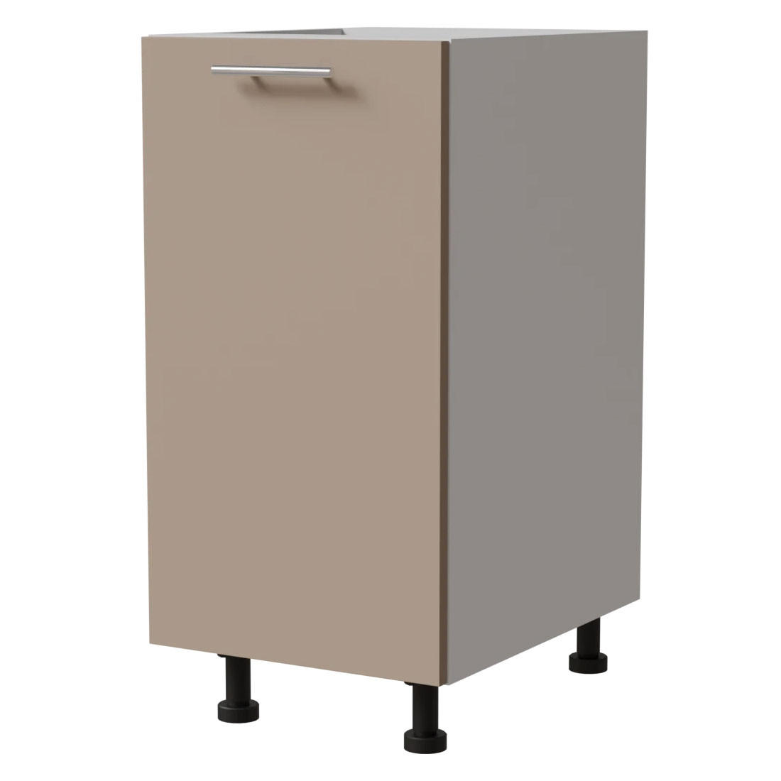 KÜCHENUNTERSCHRANK Brerra D1D/40/kargo RAL 1016 graubeige Matt / weiß 40 / 50 / 82 cm - Graubraun/Weiß, Holz/Holzwerkstoff (40/82/50cm) - Feldmann-Wohnen
